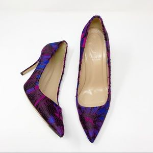 J. Crew • Made in Italy Purple Floral Pumps 8.5
